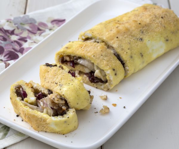 Rollo de tortilla gratinado