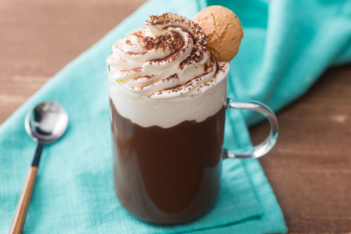 Chocolate caliente con coco
