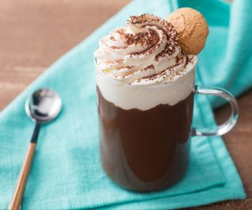 Chocolate caliente con coco