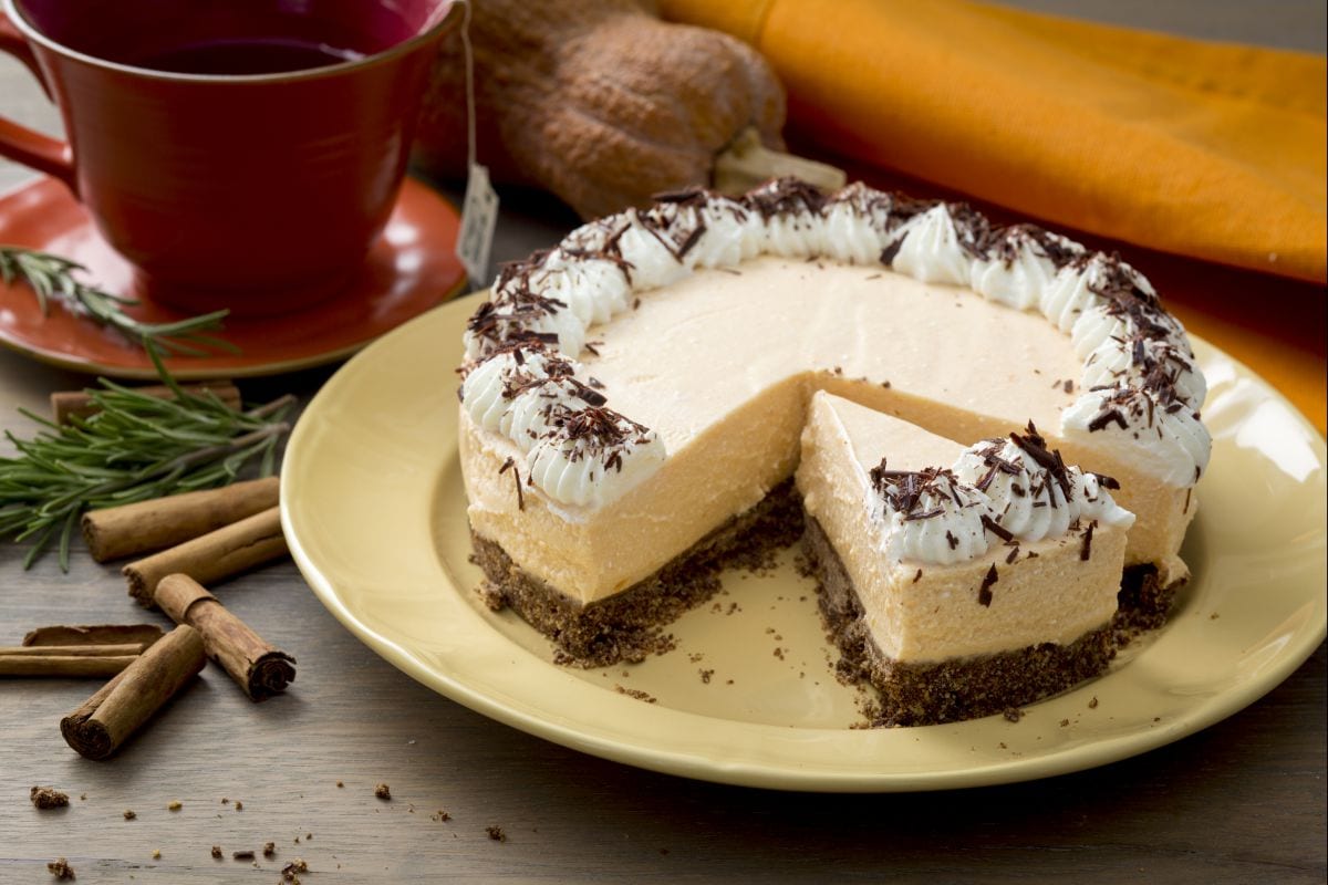 Tarta de queso fría de calabaza