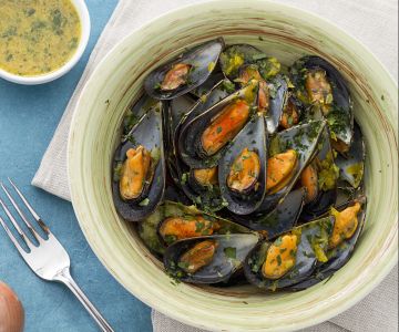 Mejillones en salsa de azafrán