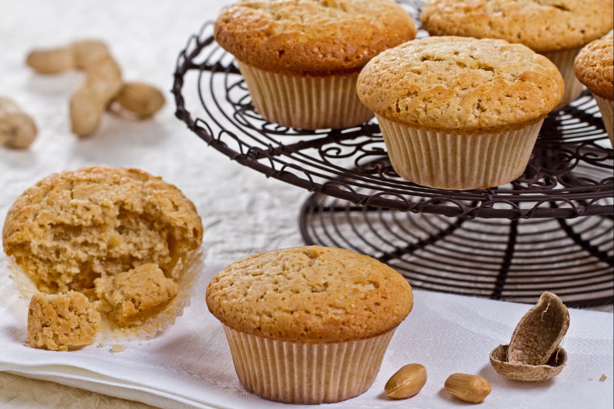 Muffin con mantequilla de cacahuete