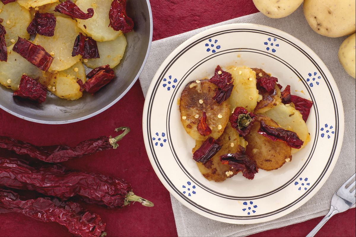 Patatas y pimientos crujientes