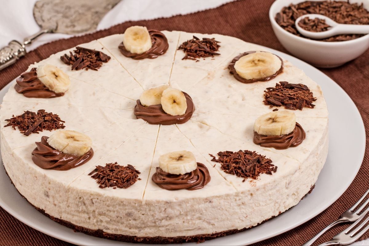 Cheesecake de plátano y chocolate