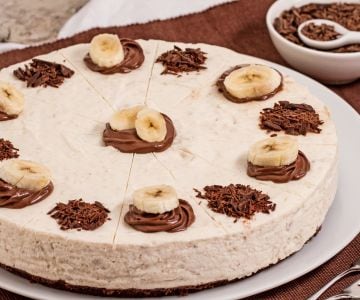 Cheesecake de plátano y chocolate