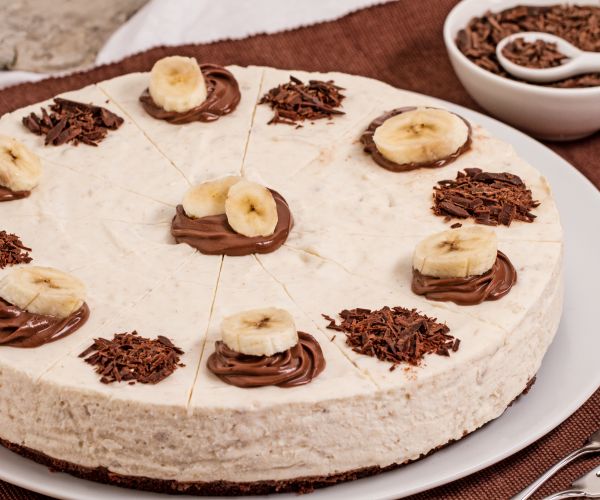 Cheesecake de plátano y chocolate