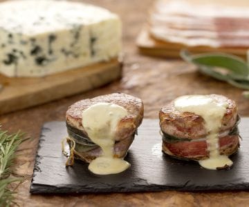 Medallones de cerdo al roquefort