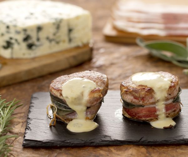 Medallones de cerdo al roquefort