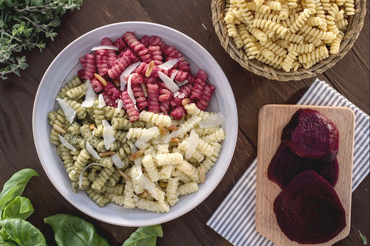 Pasta con tres pestos