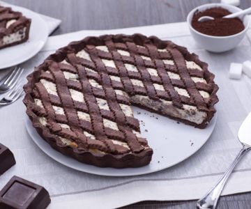 Tarta de cacao con crema de ricotta y chocolate