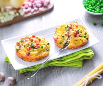 Tortillitas al horno de espaguetis