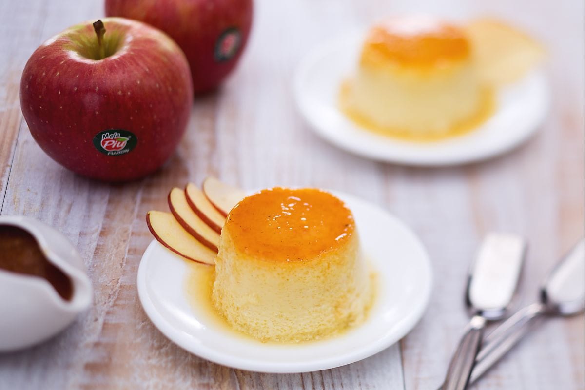 Flan de manzana con salsa de higos