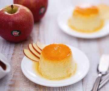 Flan de manzana con salsa de higos