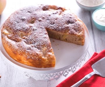 Tarta de yogur y manzanas sin huevos