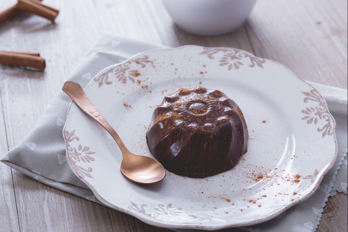 Pudin de cacao y canela sin lactosa