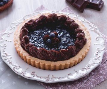 Tarta de arándanos y chocolate