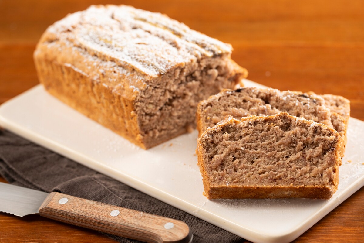 Pan de plátano sin mantequilla