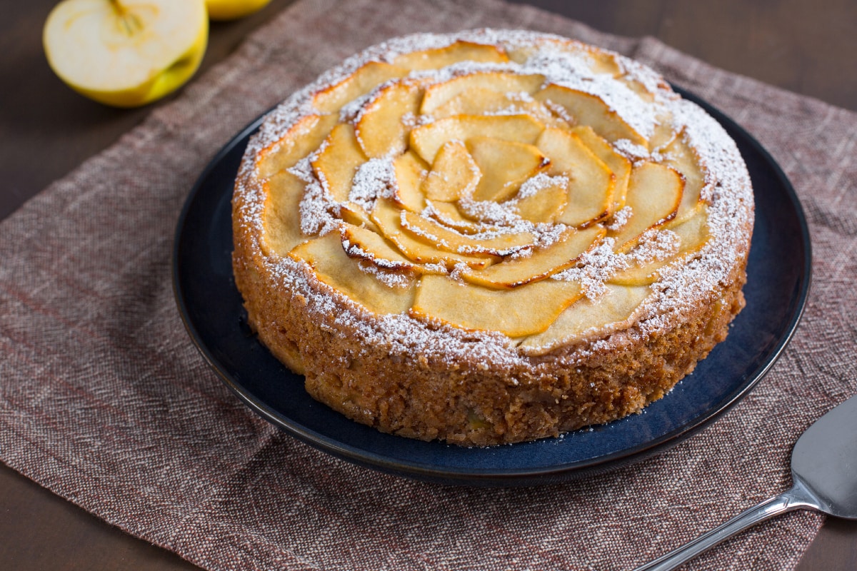 Tarta de manzana con leche de avena