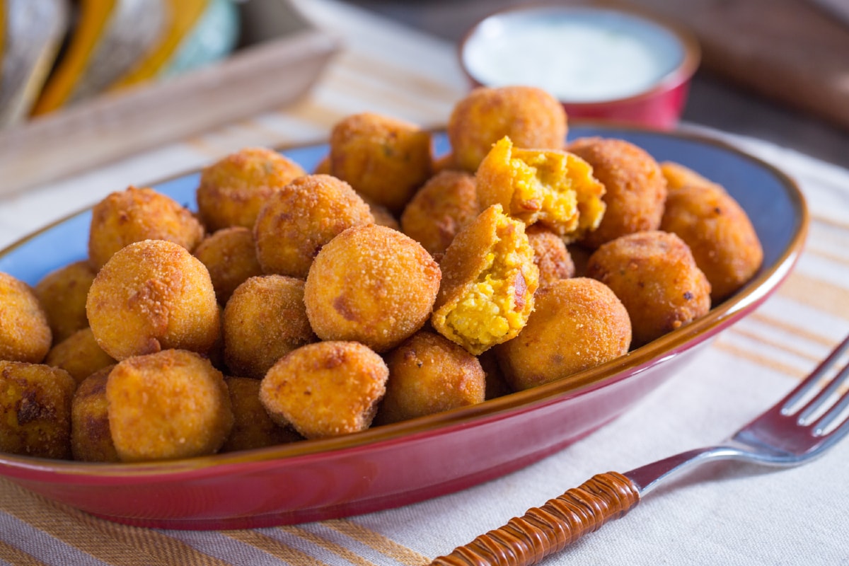Bocaditos de calabaza, ricotta y speck