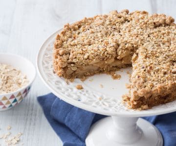 Crumble de manzana con copos de avena