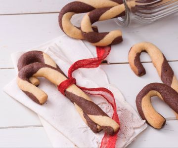Galletas de espirales de bastón de caramelo