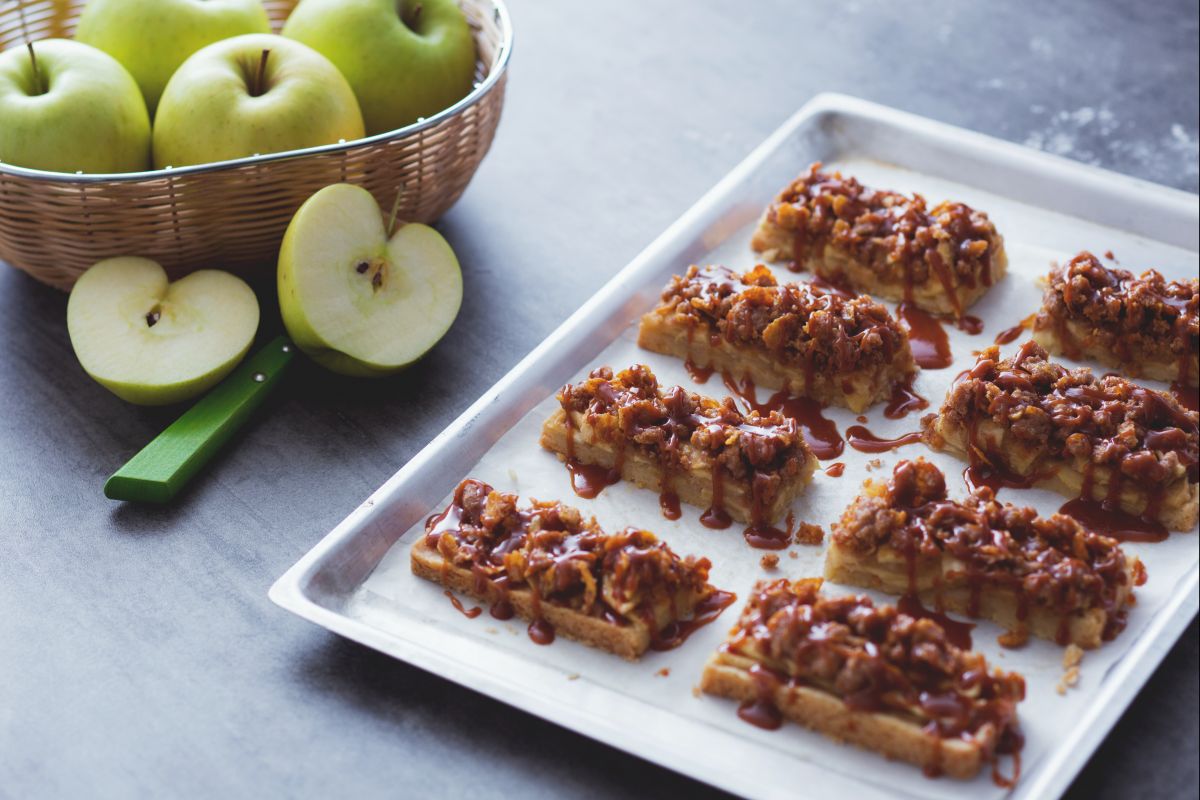 Barras de tarta de manzana