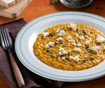 Risotto cremoso de calabaza y quartirolo