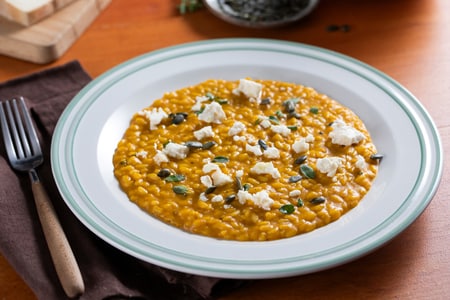 Risotto cremoso de calabaza y quartirolo