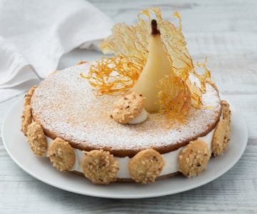 Tarta de ricotta y peras