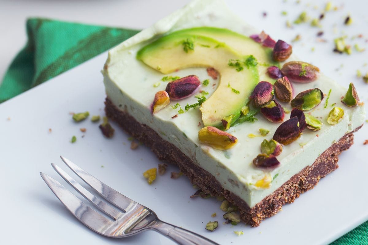 Tarta de queso de aguacate
