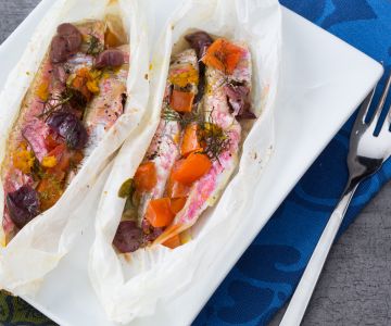 Salmonetes en papillote