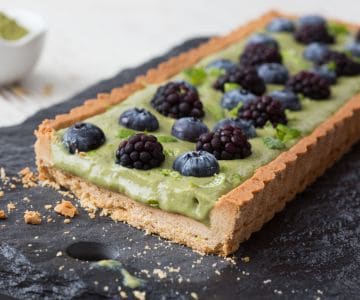 Tarta con crema de té matcha