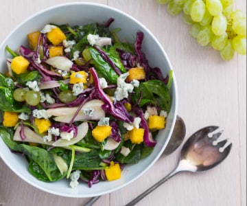 Ensalada de invierno con picatostes de polenta