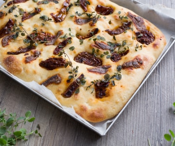 Focaccia de sémola con masa madre