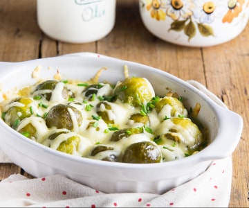 Coles de Bruselas gratinadas