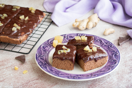 Cuadritos de chocolate y jengibre