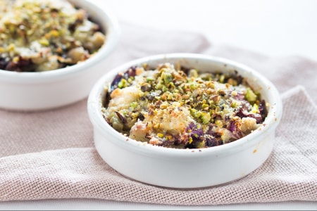 Pastel de coliflor y achicoria
