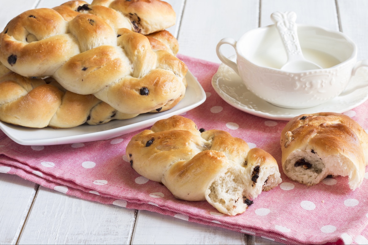 Trenzas con nueces y chocolate