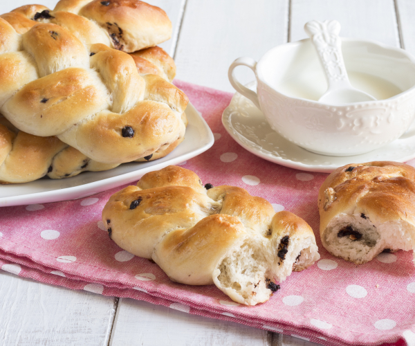 Trenzas con nueces y chocolate