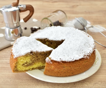 Tarta marmolada de coco y café