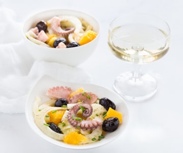 Ensalada de pulpo con hinojo y naranjas