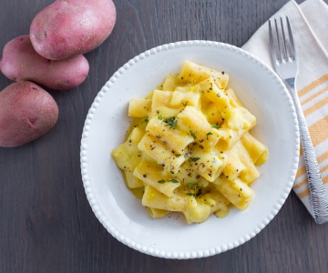 Pasta, patatas y huevos