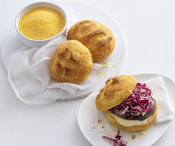 Cornbread burger con boletus