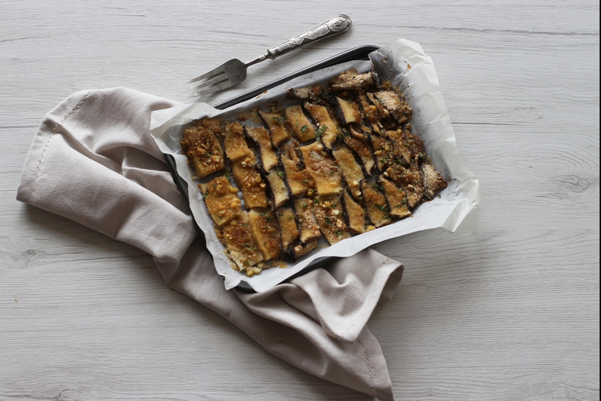 Champiñones gratinados al horno