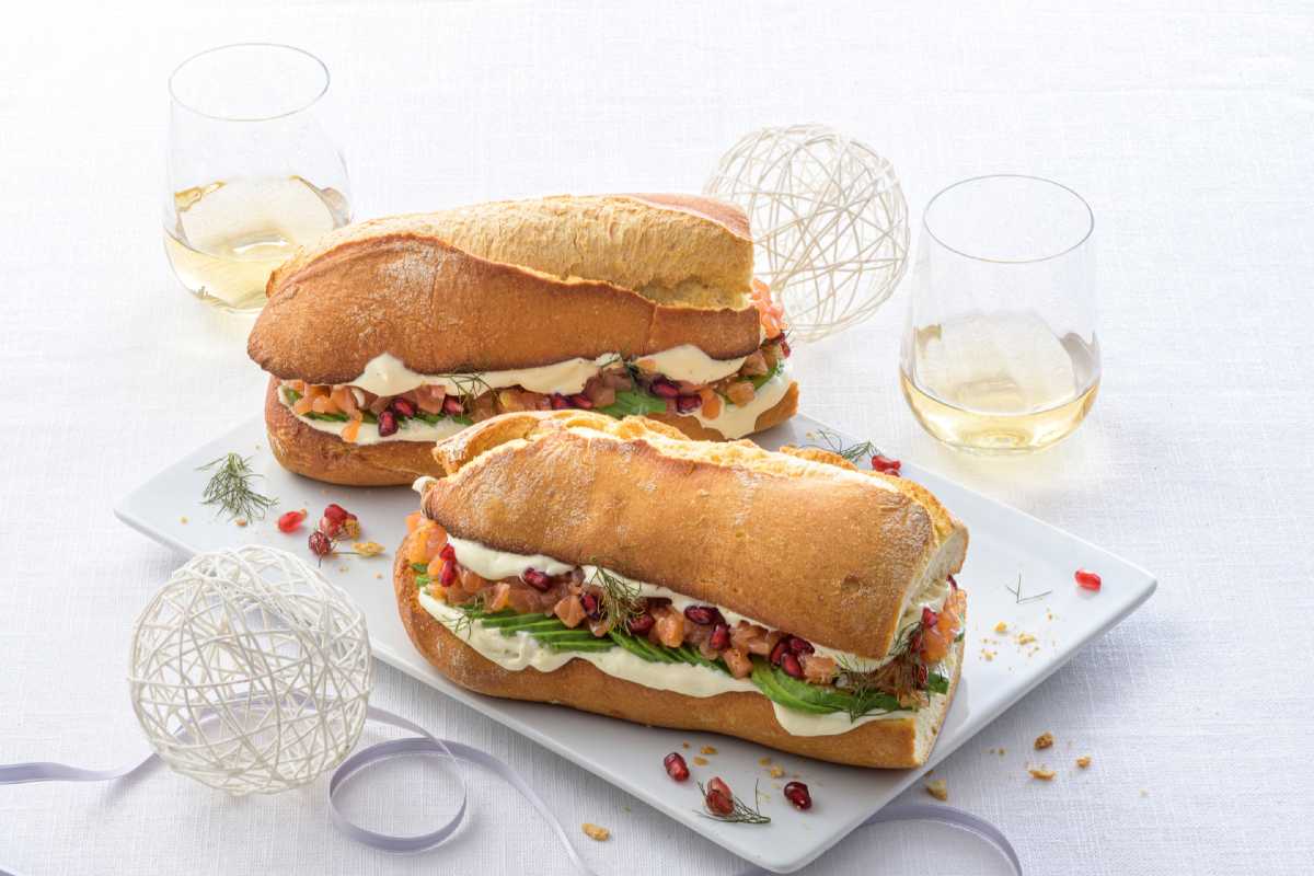 Demi baguette con salmón