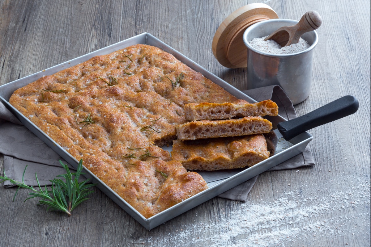 Focaccia integral con masa madre