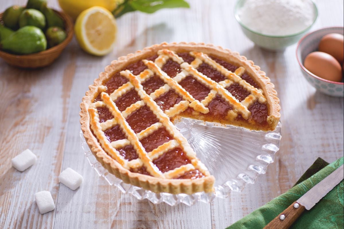 Tarta con mermelada de higos