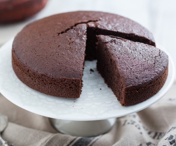 Tarta de leche caliente con cacao
