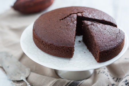 Tarta de leche caliente con cacao