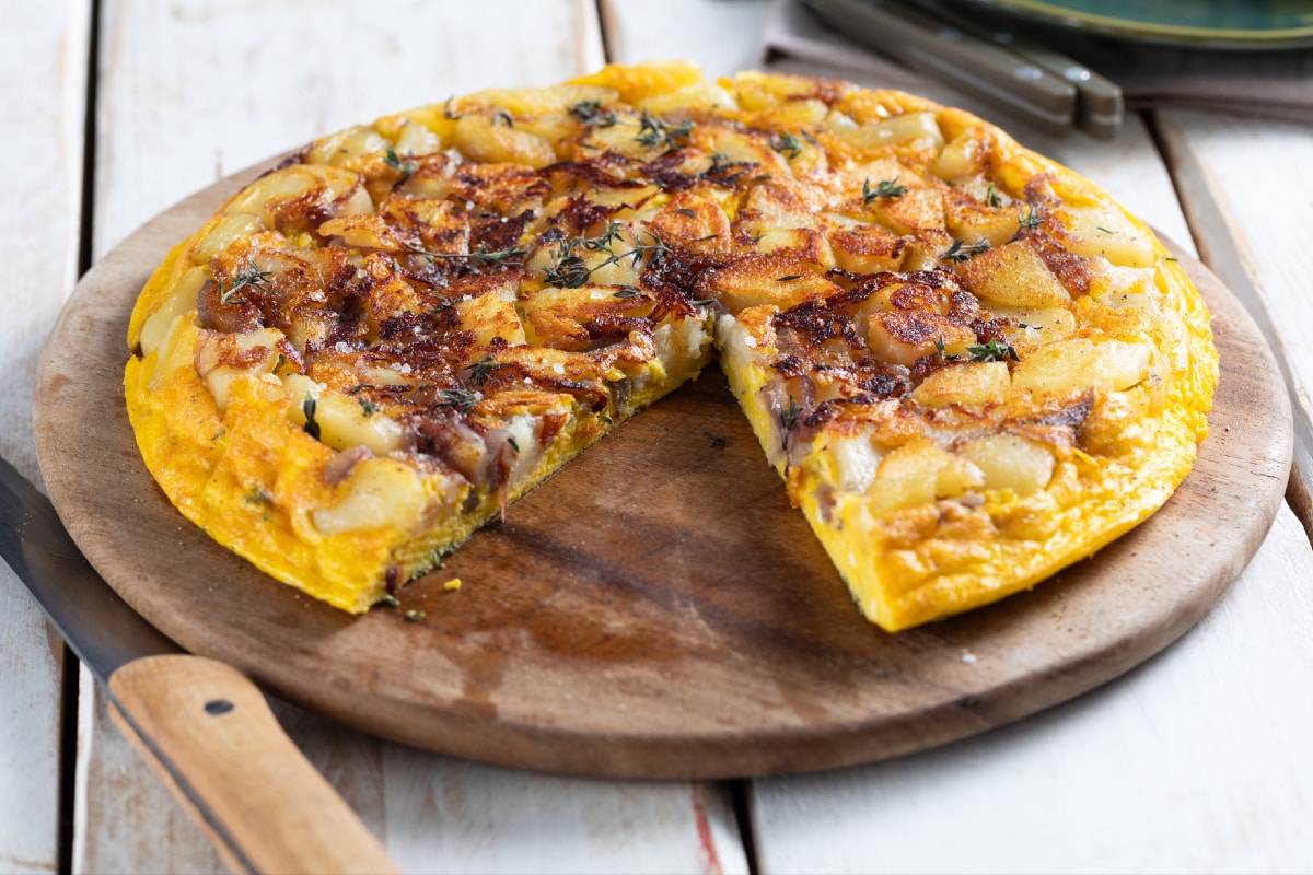 Tortilla de patatas y cebolla